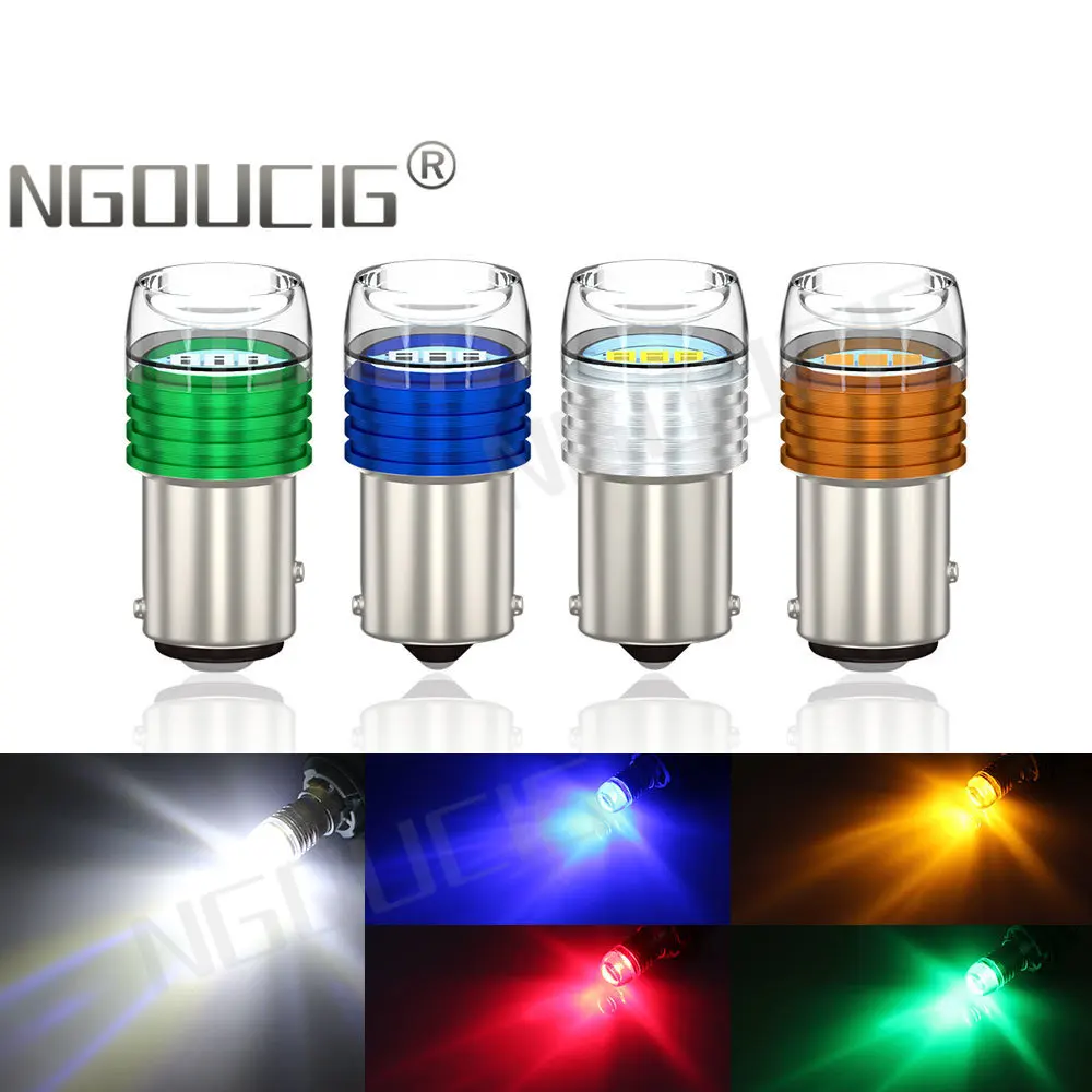 

NGOUCIG 1x 1156 Strobe 1157 Flash Led Bulb BA15S BAY15D R10W P21/5W P21W R5W Light S25 Parking Brake Reverse Signal Lamp DRL Car