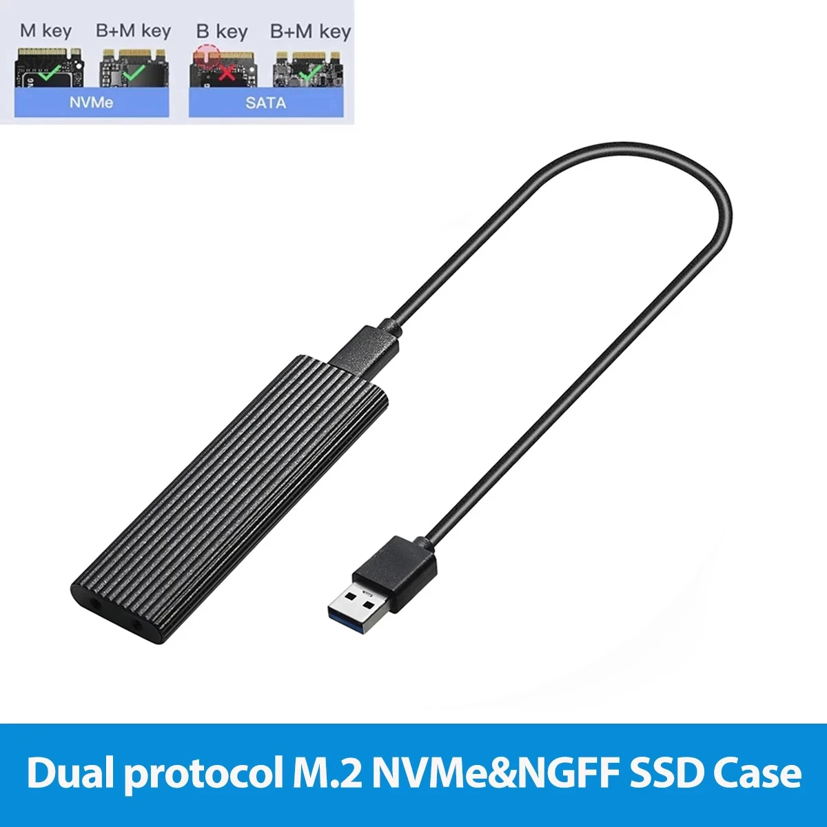 external hdd box M2 NVMe SSD to USB 3.1 Case Dual Protocol 10Gbps M.2 NVMe SSD Enclosure HDD Box M2 NVMe PCIE/NGFF SATA Adapter for M.2 SSD Box laptop hdd case