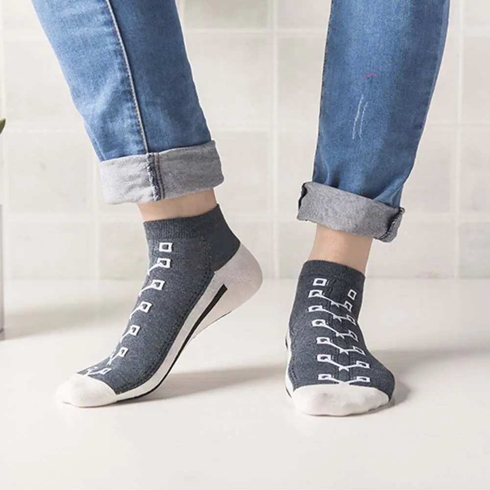 Funny Kawaii Casual Shoes Pattern Cotton Shallow Low-top Socks Women Hosiery Men's Short Socks Boat Socks