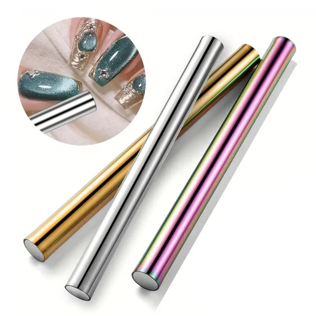 1pc Cat Eye Nail Magnetic Stick Cylindrical Magnet Cat Eye UV Gel Polish Snowlight Glitter Effect Tools Manicure Design Tool