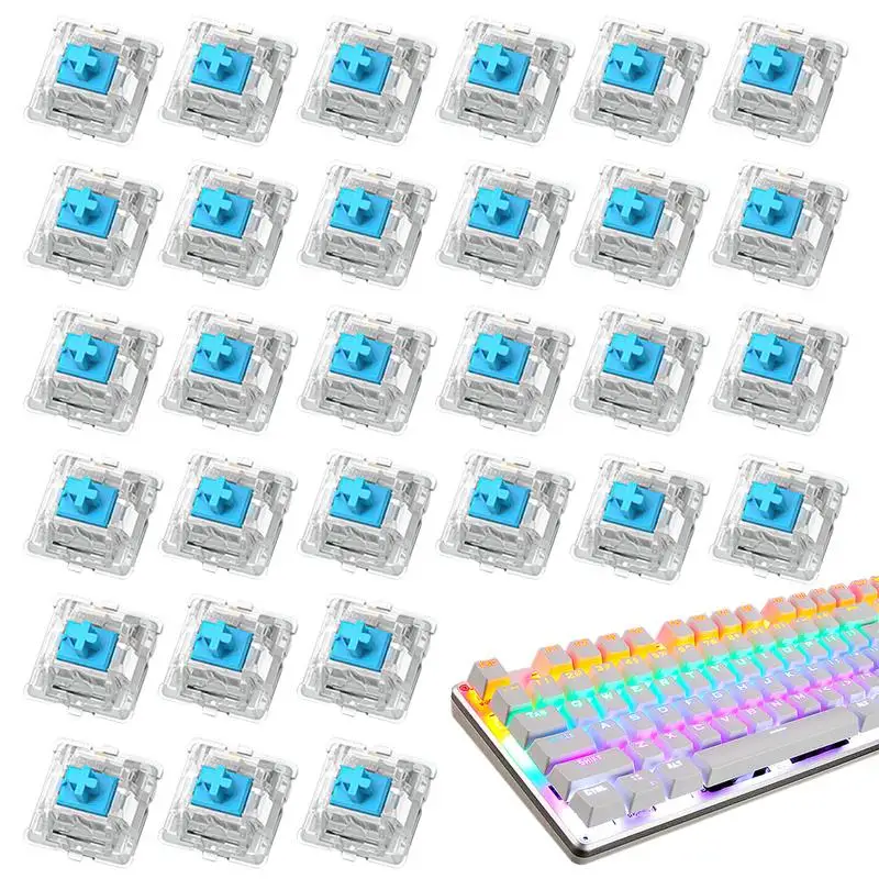 Outemu 기계식 키보드 스위치, 3 핀 클릭키 선형 촉각 사일런트 스위치, MX 스위치용 RGB LED SMD 게임, 30 개