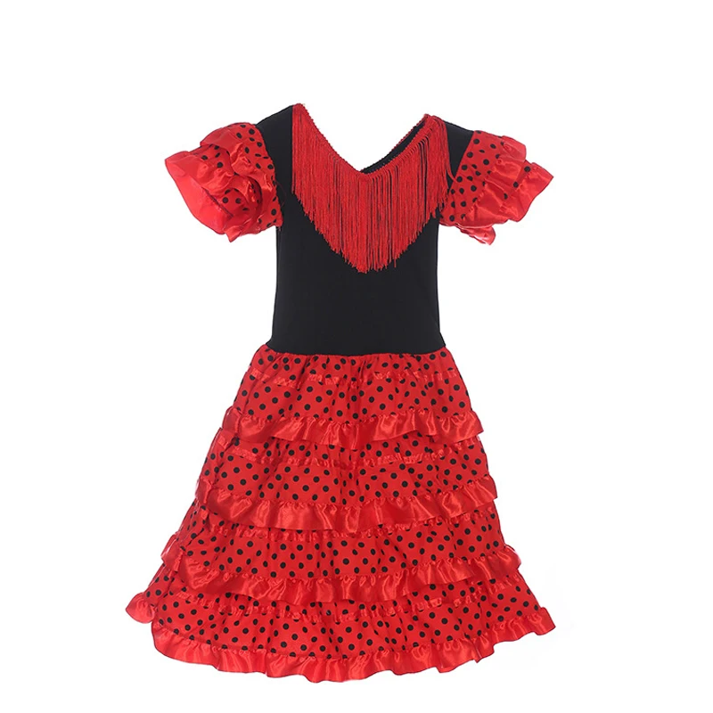 Hagyományos Spanyol nyelv Flamenco Tánc ruhát számára lányok Elsőrangú Flamandok Cigány stílusú Szoknya Bikaviadal Estély Mexikói Elárusítónő Vörös biliárdgolyó