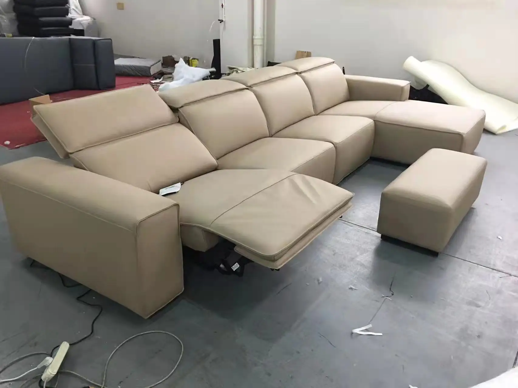 

Electric Reclining Seat Genuine Leather Sofa Cama Multifunctional Theater Seats Double Convertible Sofas L Shape Leather Couch