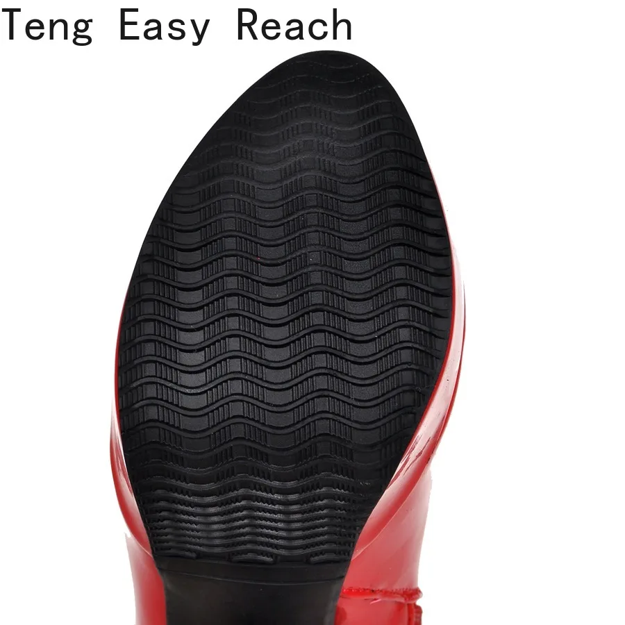 Sexy Over The Knee Boots Women Platform Fashion High Heels Thigh High Boots Patent Leather Women's Winter Shoes Red,women high heel boots