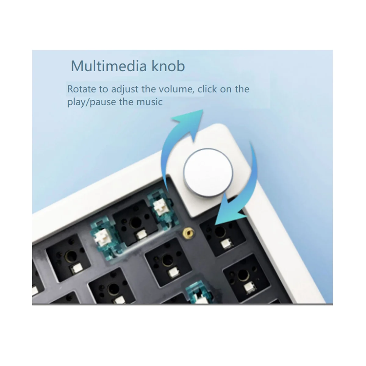 

GMK67 Hot Swap Mechanical Keyboard Spacer Kit RGB Backlit Bluetooth 2.4G Wireless 3 Modes(White)
