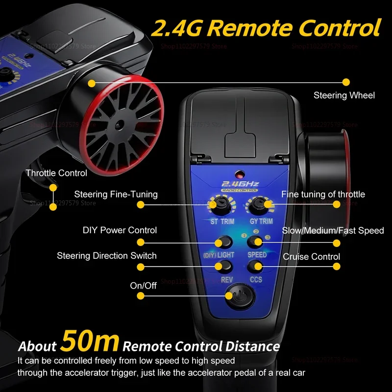 WLtoys 244016 1:24 스케일 RC카, 25km/h 브러시리스 모터 2WD 오프로드 버기, 합금 섀시 드리프트 레이싱 장난감 (성인 및 남아용 선물)