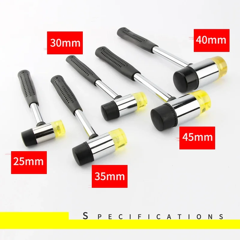 Double Face Tap Rubber Hammer 25mm 30mm 35mm 40mm 45mm Multifunctional Glazing Window Beads Hammers Nylon Head Rubber Mallet 3
