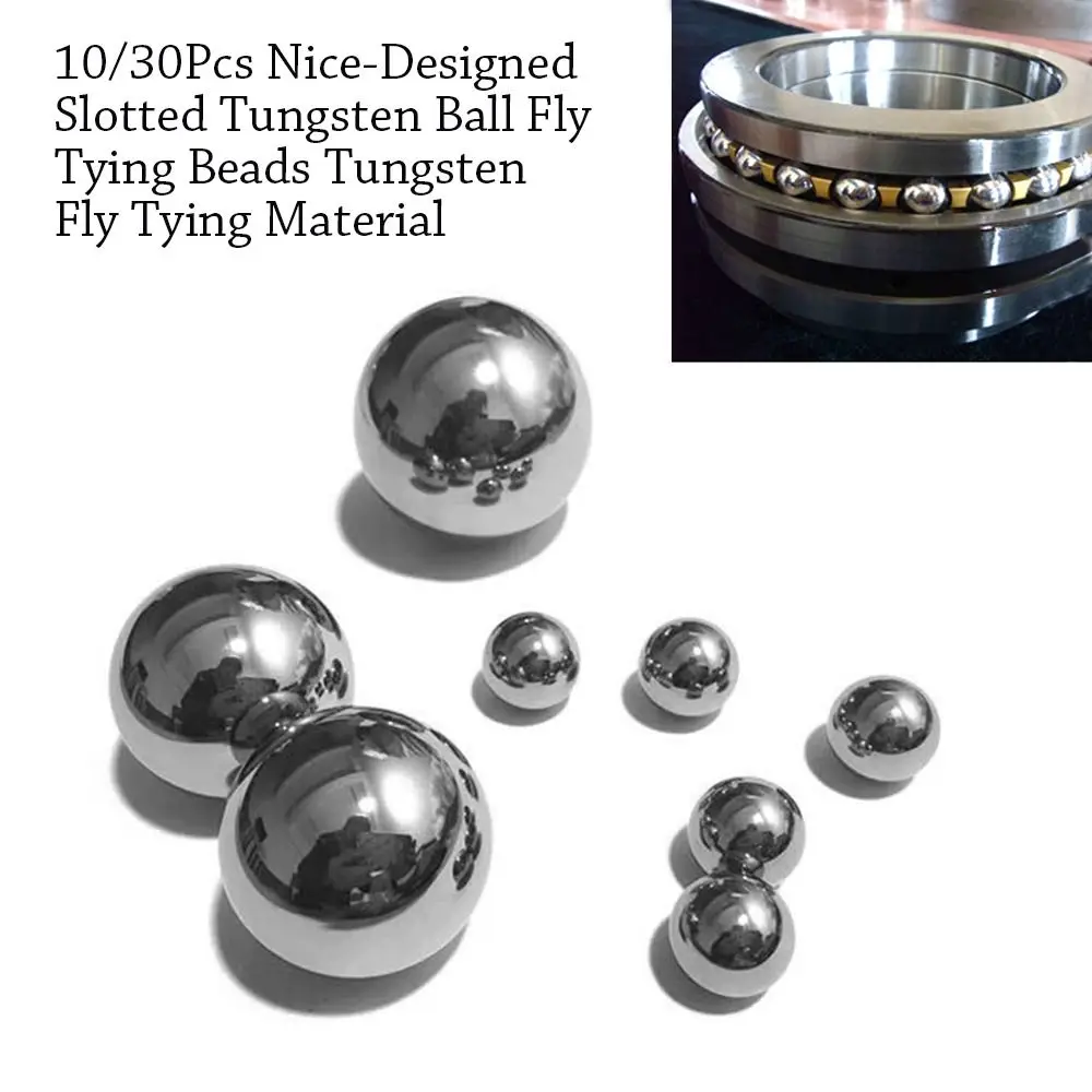 

10/30Pcs New Nice-Designed Fishing Fly Tying Material Tungsten Beads ball Slotted Bead Tungsten Alloy