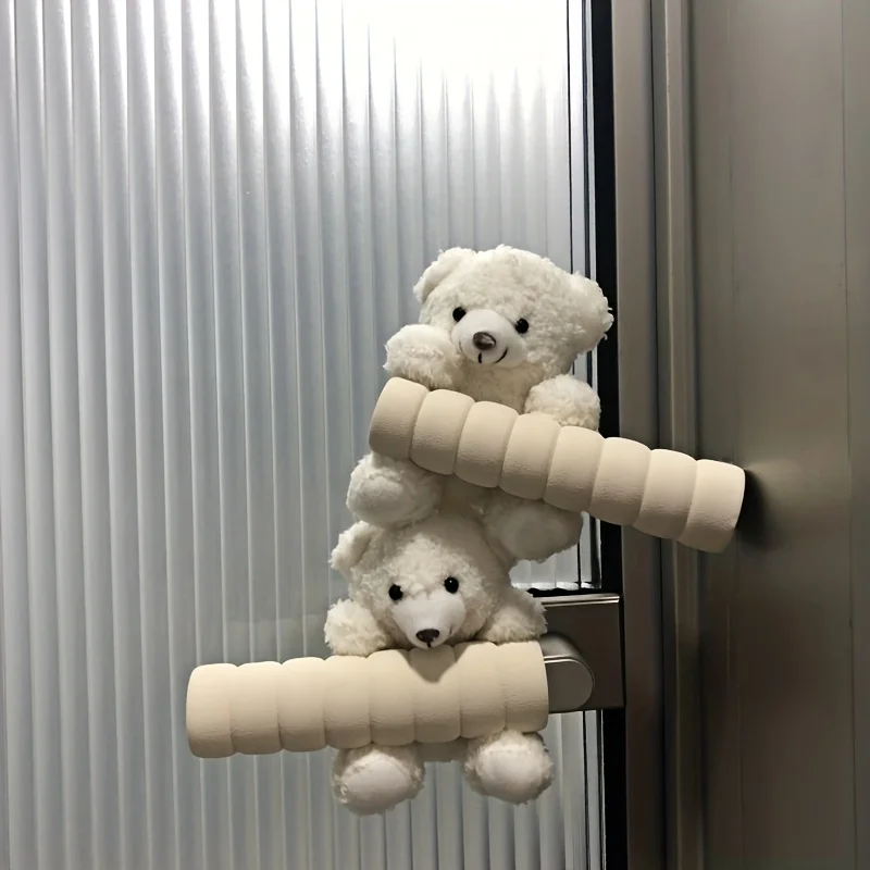 Adorable Bear-Shaped Door Handle Cover - Anti-Collision & Anti-Static Fabric Protector