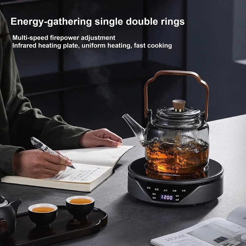 220V Electric Ceramic Stove Tea Stove Electric Hot Plate Heater Stove 4 Gear Coffee Heating Furnace Mini Tea Maker Water Boiler 6