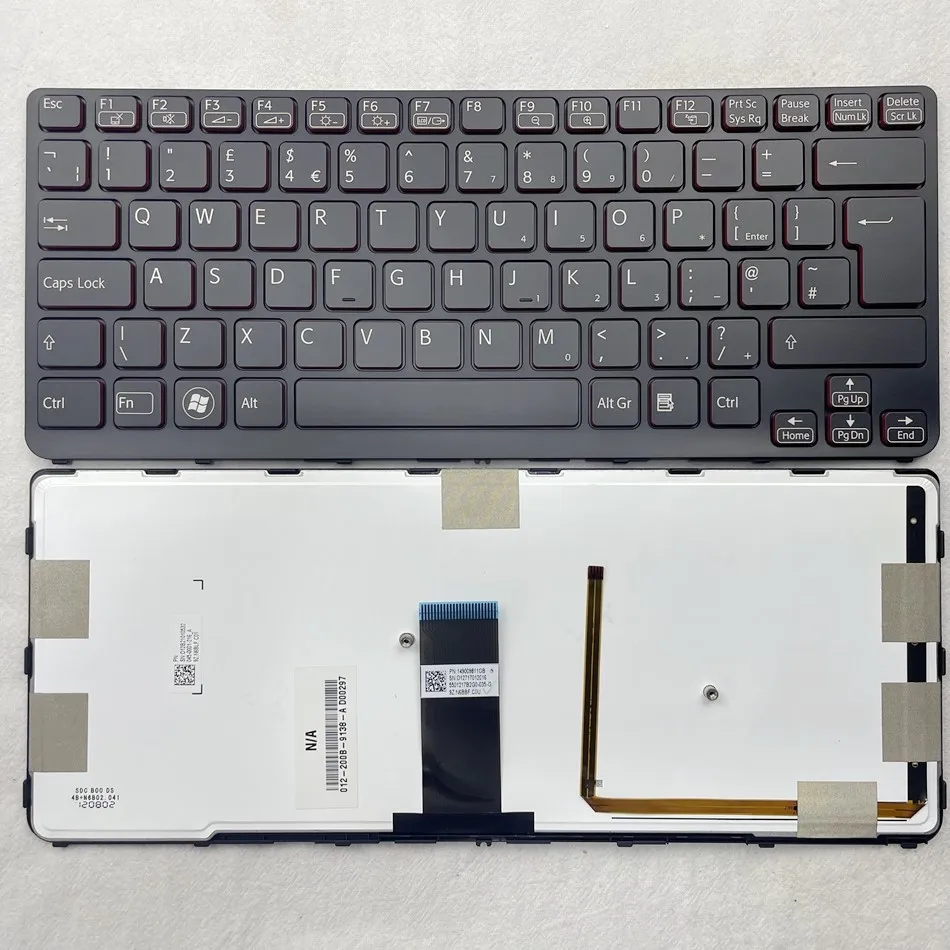 UK Backlit Laptop Keyboard For Sony VAIO SVE 14 SVE14 SVS14 SVE14A SVE14A18ECH E14A18ECS E14A17ECP E14A17ECW Layout |