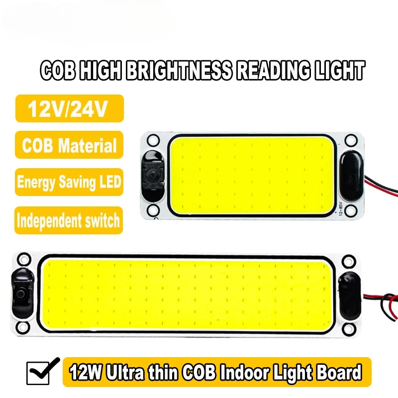Led Car Light 1pc LED 12-24V Car Reading LED Night Strip Light Interior Ceiling Lamp with On Off Switch for Van Lorry Truck Camper Boat