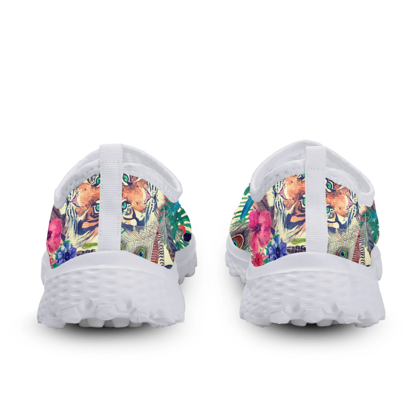 Fashion Tiger Jungle Design Outdoor Breathable Shoes Cartoon Tiger Print Shoes Light Home Flat Shoes Mesh Sneakers