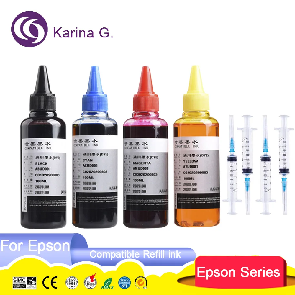 100ml Universal Refill Dye Ink Kit Compatible for HP Canon Lexmark  Dell Brother