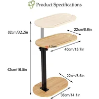 ไม้อ่างอาบน้ําถาดด้านข้าง,ไม้ไผ่อ่างอาบน้ําถาดตาราง,ความสูงปรับอิสระBathแคดดี้ถาดอ่างอาบน้ําด้านข้างตารางHome Spa 2