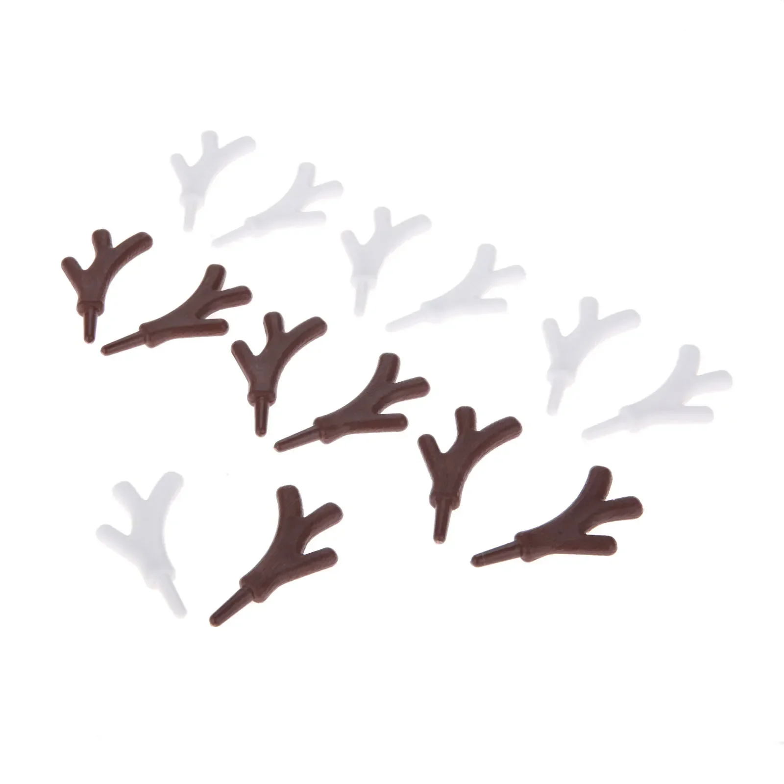 20Pcs Mini Plastic Branch Antlers Staghorns Snowman's Hands DIY Ornament Christmas Festival Holiday Party Crafts Home Decoration