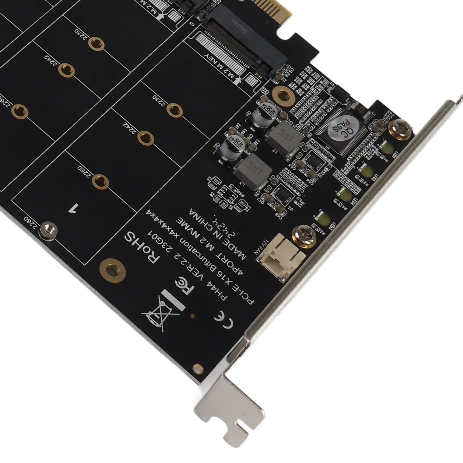 Adapter Card 4 Port M.2 NVMe SSD to PCIE X16 M Key Hard Drive Converter Reader Expansion Card M.2 PCIE Adapter Hard Drive Reader