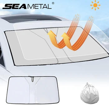 SEAMETAL 자동차 앞 유리 차양 블록, 자외선 선 바이저 보호기, 접이식 차양