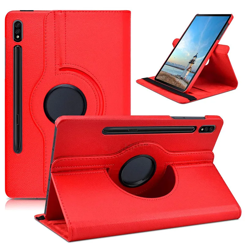 For Samsung Galaxy Tab S7 Fe 12.4 Inch 2021 Case Sm-T730 T736 360 Degree Rotating Smart Stand Cover For Galaxy Tab S7 Plus S8+