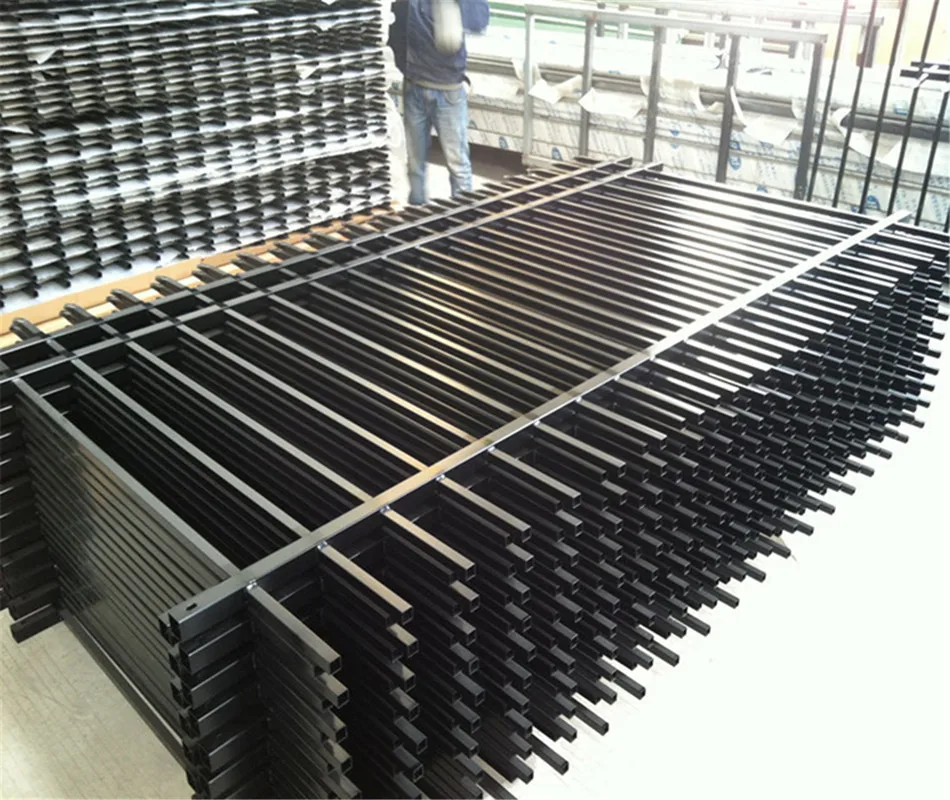 palisade fence panels Wholesale galvanized 6ftx8ft metal tube anti rust wrought iron fence panels 4