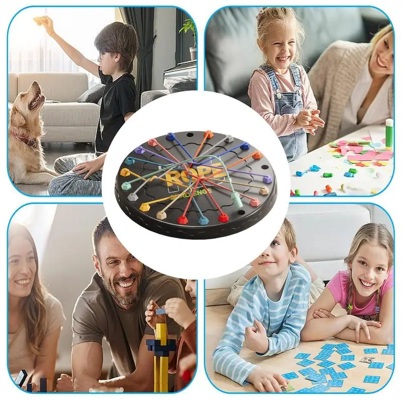 Twisted Rope Game Logical Thinking Board Game Rope Untying for Kids 3 Brain Teaser Puzzle Board Knot Strategy