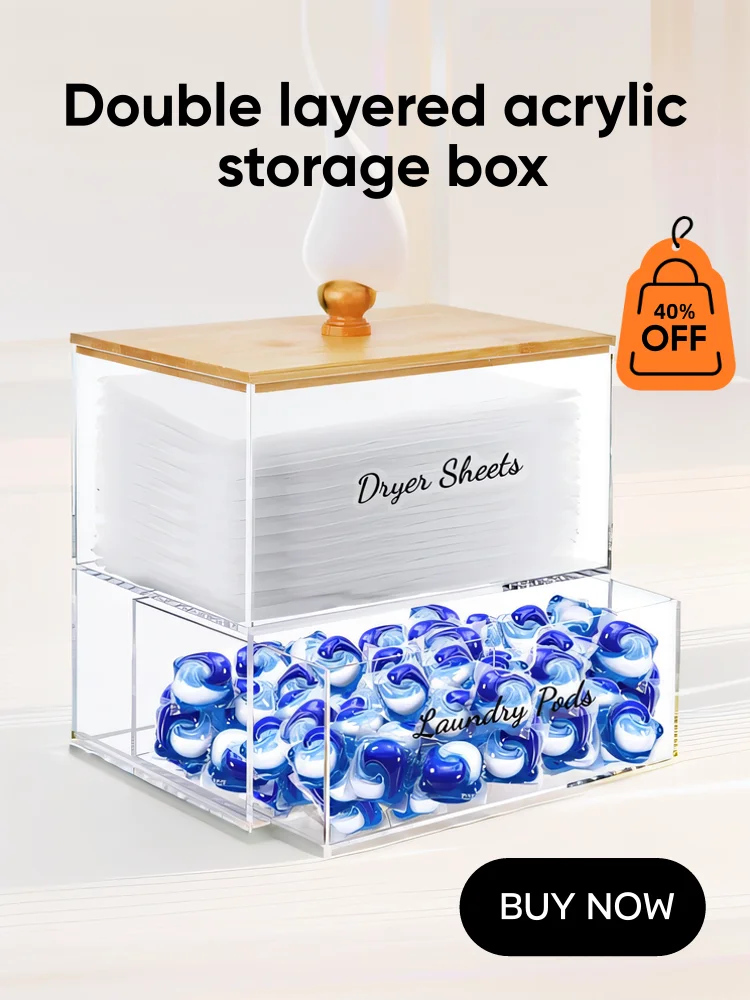 Lot De 3 Boîtes De Rangement Pour Lessive Avec Couvercle En Bambou