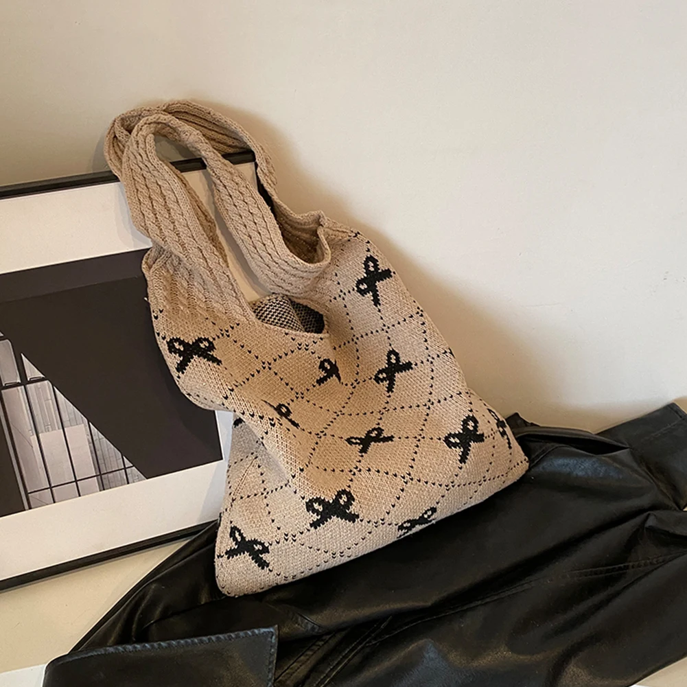 Crochet Knit Shoulder Bag for Women