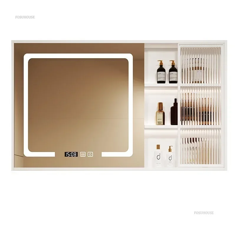 Nordic Smart Bathroom Mirror Cabinet Separate Wall-mounted Simple Bathroom Dressing Storage Cabinets Furniture E