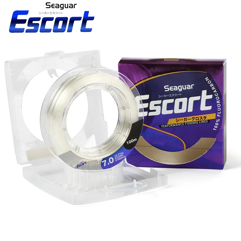 Seaguar эскорт 100 м фторуглеродная 100% леска с покрытием 0 2 мм-0 7 мм 56 фунтов углеродное