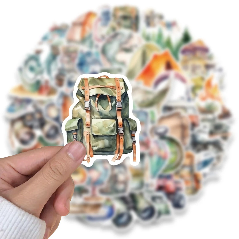 Outdoor Travel Cartoon Adventure Stickers - Assorted Pack for Camping and DIY Decor