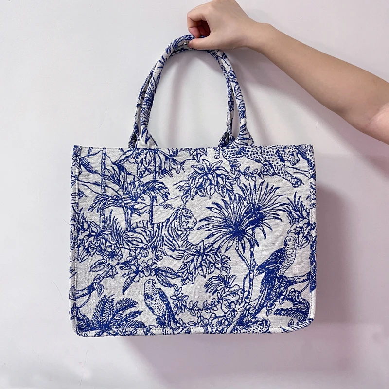 JIOMAY Luxury Designer Handbag Brand Top Handle Bags for Women Jacquard Embroidery Shopper Beach Bag Shoulder Tote Bag Wholesale 
