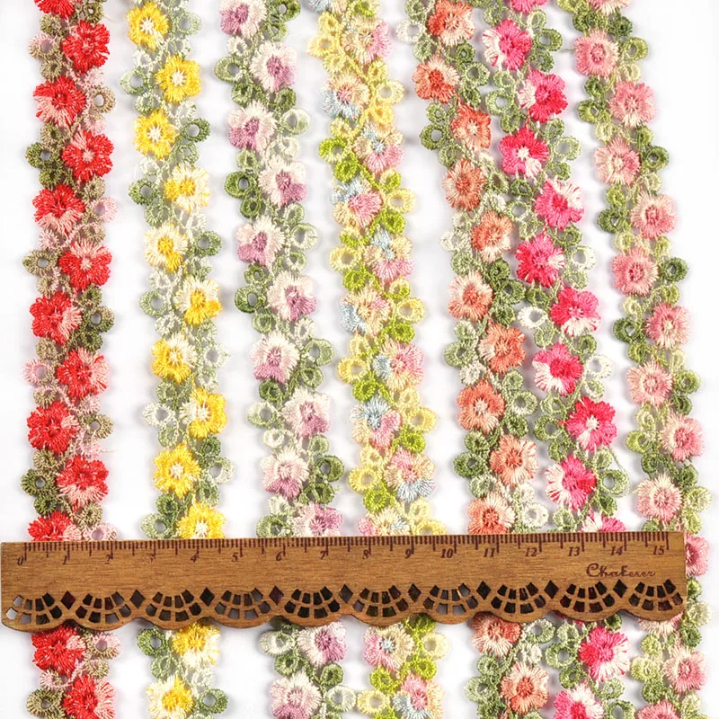 선물 포장용 꽃 트림 레이스 리본, DIY 공예 바느질 액세서리, 웨딩 원피스 파티 장식, 수제 재료, 1 야드 2cm
