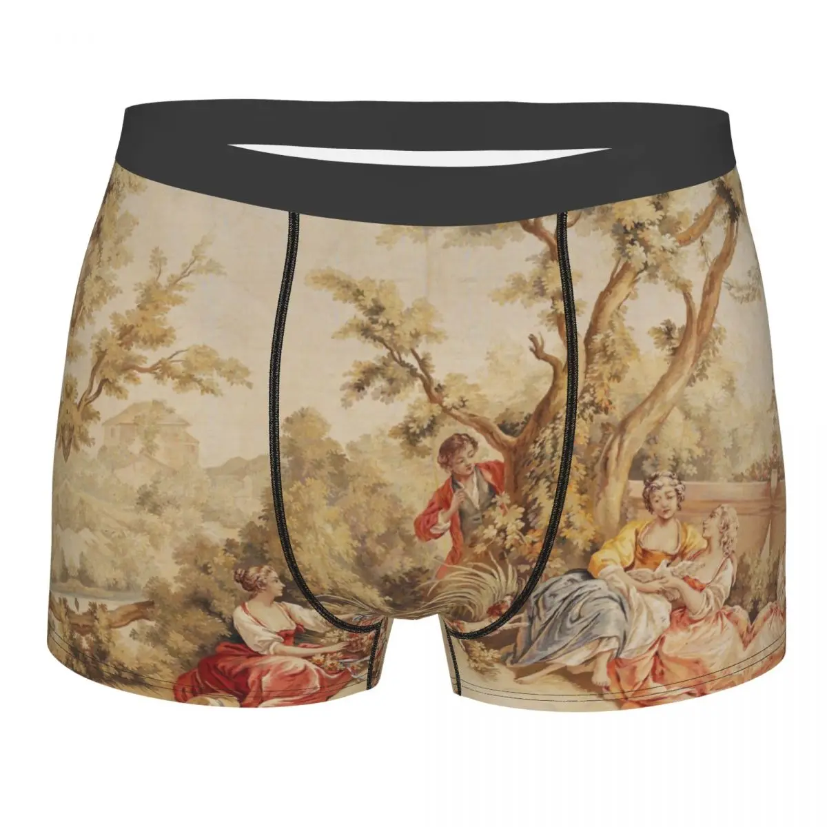 

Boxer Shorts Panties Men Aubusson Antique Print Underwear France Vintage 18th Century Underpants for Homme Plus Size