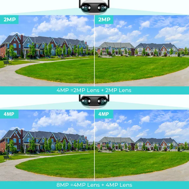 BESDER IP Camera 4K 8MP Panoramic 180° Wide View Angle Outdoor Wifi Surveillance Camera Night Vision CCTV Security Protection 2