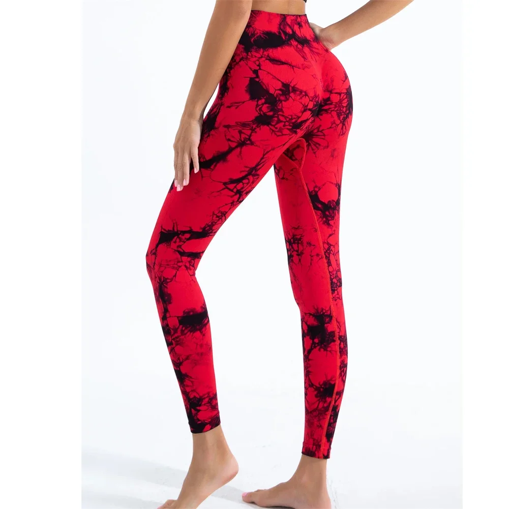 Women's Tie-Dye Seamless Peach Butt High Waist Butt Pants Stretch Fitness Yoga Pants 5
