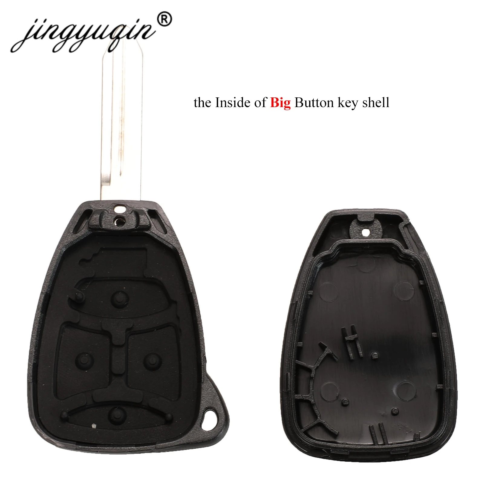Car Key Shell Jingyuqin Car Key Shell Case 2/3/4/5/6 Buttons For Chrysler Pacifica Aspen 300 Dodge RAM Caravan Jeep Commander Grand Cherokee
