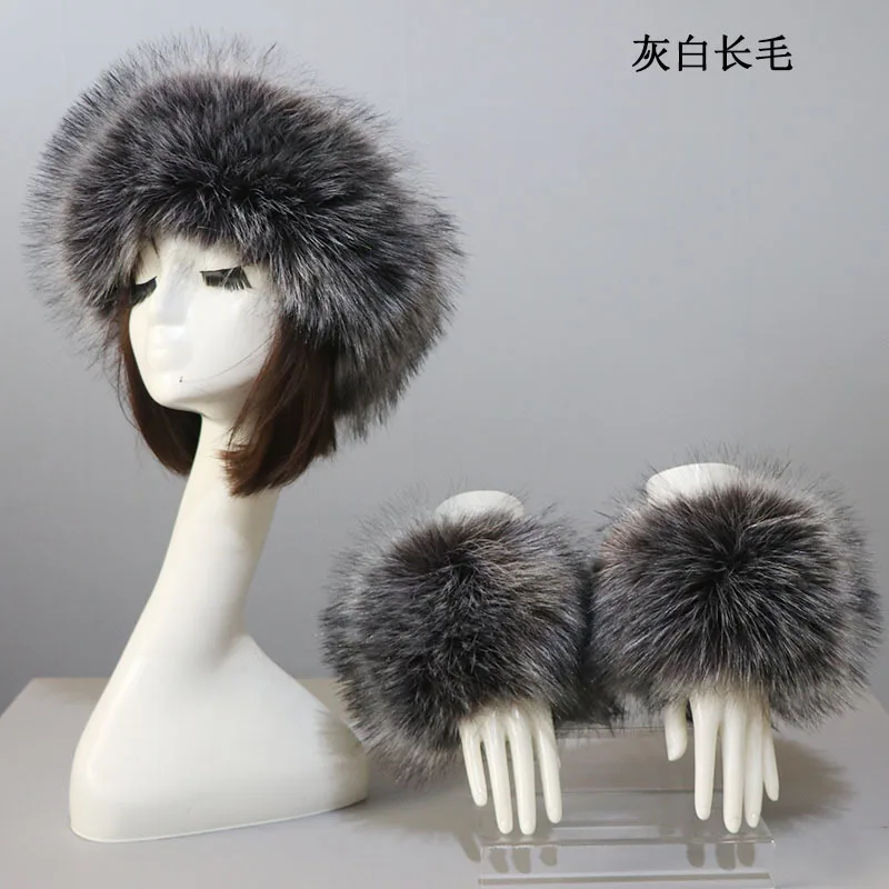 Winter Dicke Warme Pelzige Haarband für Frauen Mädchen Mode Flauschigen Faux Pelz Russische Hut Stirnband Outdoor Wärmer Ski Beanie Hüte – Detail 24
