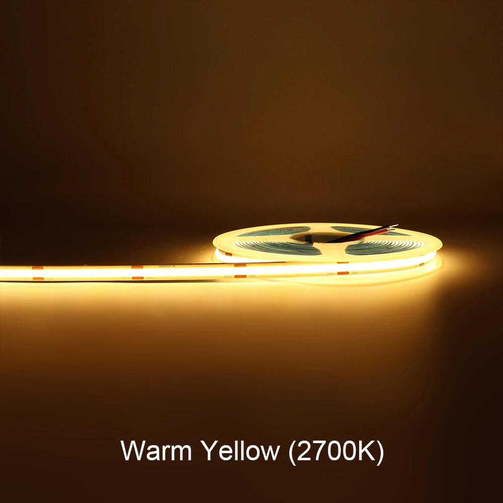 ตัวเลือกสินค้า COB LED Strip Light ตกแต่ง 3-10 มม. สีฟ้า เขียว แดง เหลือง หลายโทนแสง