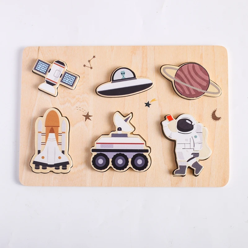 Holz-LKW-Formensortierpuzzle 6-teilig Baufahrzeug-Zuordnungsbrett Frühes Lernspielzeug für Kleinkinder Babygeschenk – Detail 20