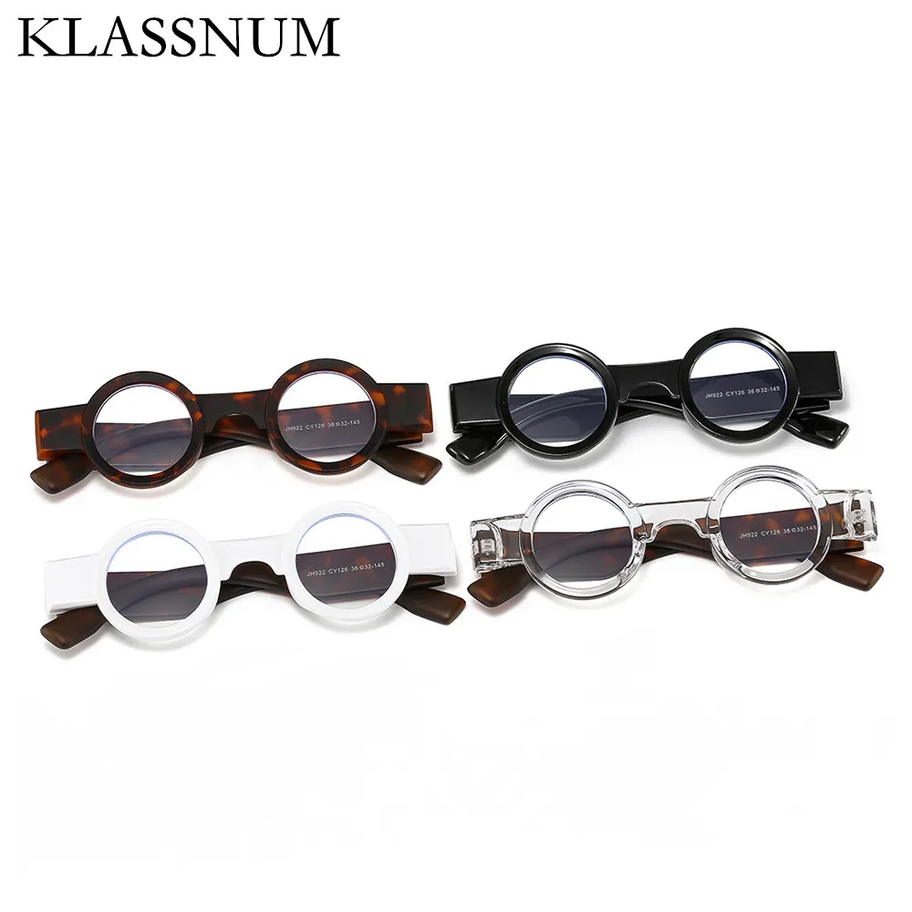 

KLASSNUM Fashion Retro Punk Small Round Frame Sunglasses Shades UV400 2022 New Women Men Clear Ocean Lens Catwalk Sun Glasses