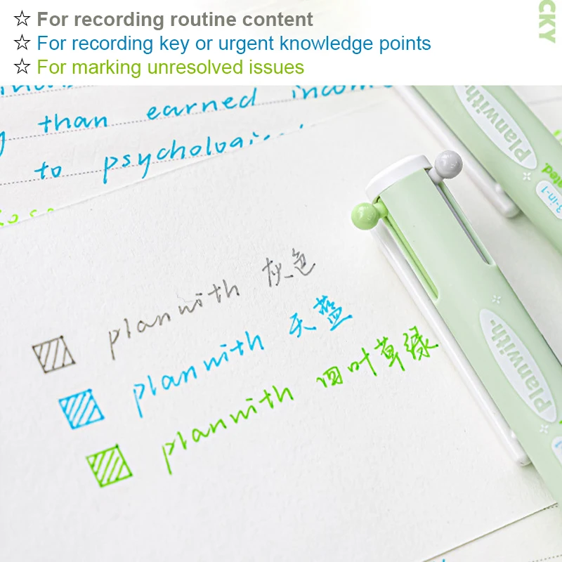 Planwith Multi Color Pen in One Barrel, 0.5mm Retractable Multipurpose Stationery, Students Doctors Nurse Premium Writing Tools 4