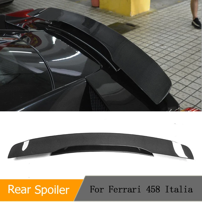 

Carbon Fiber Rear Trunk Double Spoiler Wings for Ferrari 458 Italia Spider Base Coupe 2-Door 2011-2013 Tail Boot Lid Wing Lip