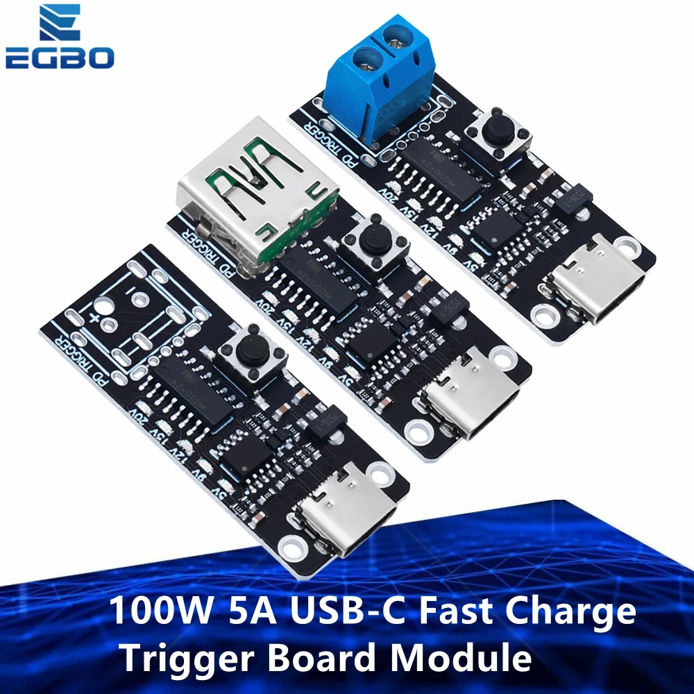 100W USB-C Fast Charge Trigger Module with PD/QC Compatibility - Power Delivery Boost Board