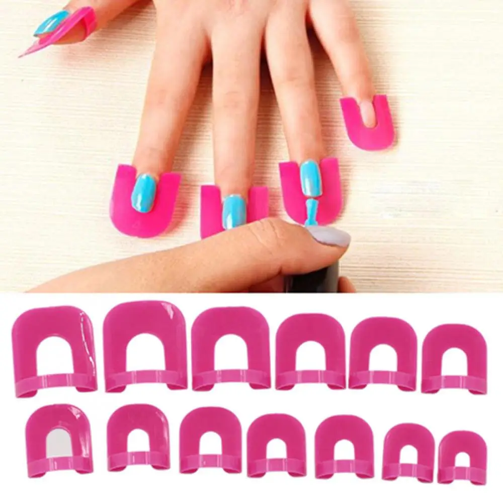 

26x Nail Polish Edge Anti-Flooding Plastic Template Clip 1 Pc Sticker Tool Set