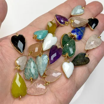 Heart Shape Stone Pendant Charms 1
