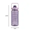 2L Water Bottle With Straw Time Marker Plastic Water Cup Large Capacity Frosted Outdoor Sports Bottles botella de agua 2 litros 6