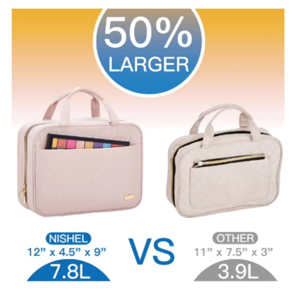 Dacron Storage Bag Practical Large Capacity Soft Handheld Makeup Bag Washable Resistant To Dirt Waterproof Wash Bag