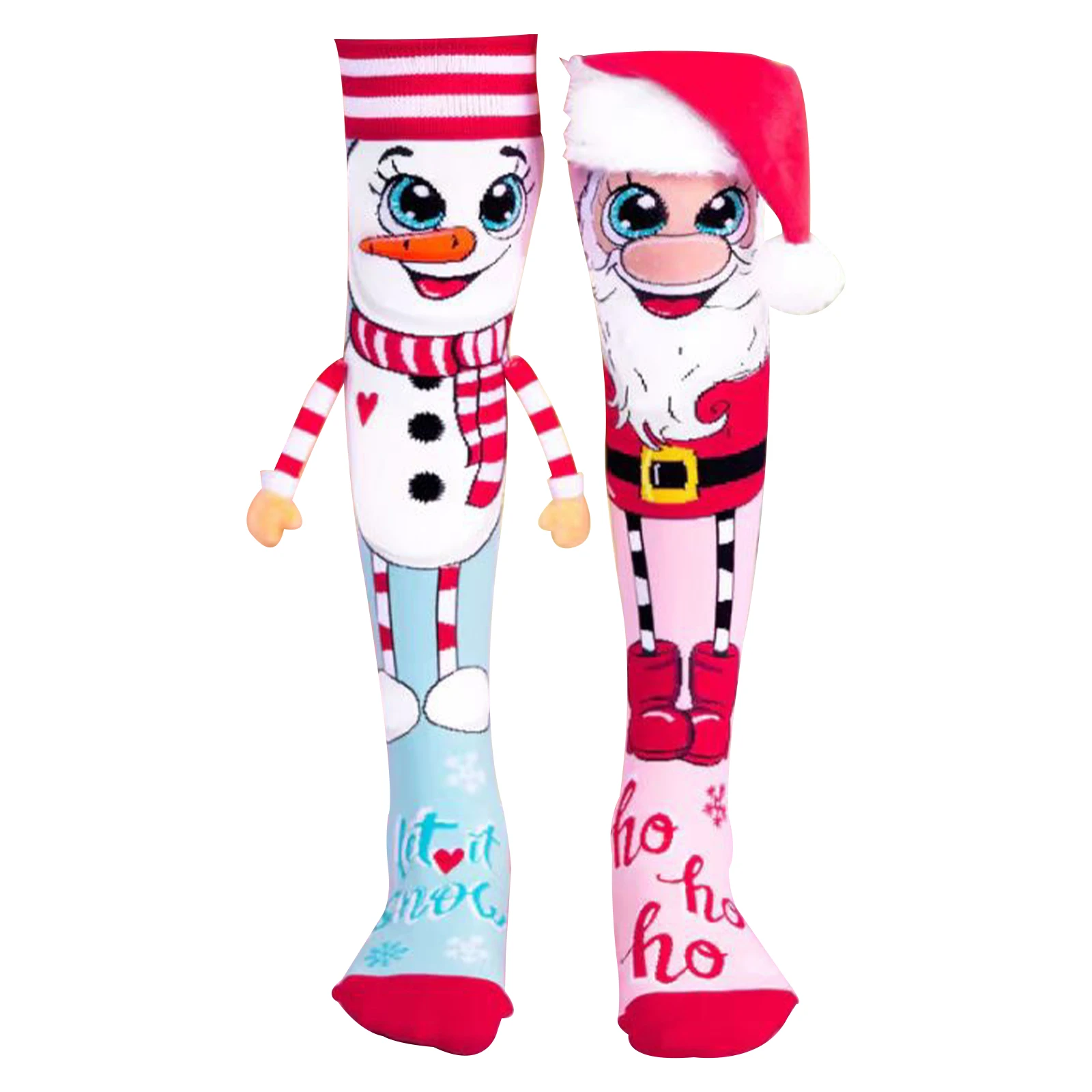 Christmas Stockings 1 Pair Creative Cartoon Christmas Stockings Regular Fit Christmas Present Socks Soft Decorate Santa Snowman Socks