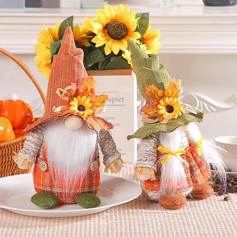 

Fall Gnome Doll Halloween Gnome Plush Halloween Decoration Faceless Dwarf Plush Ornaments Autumn Christmas Thanksgiving Decor