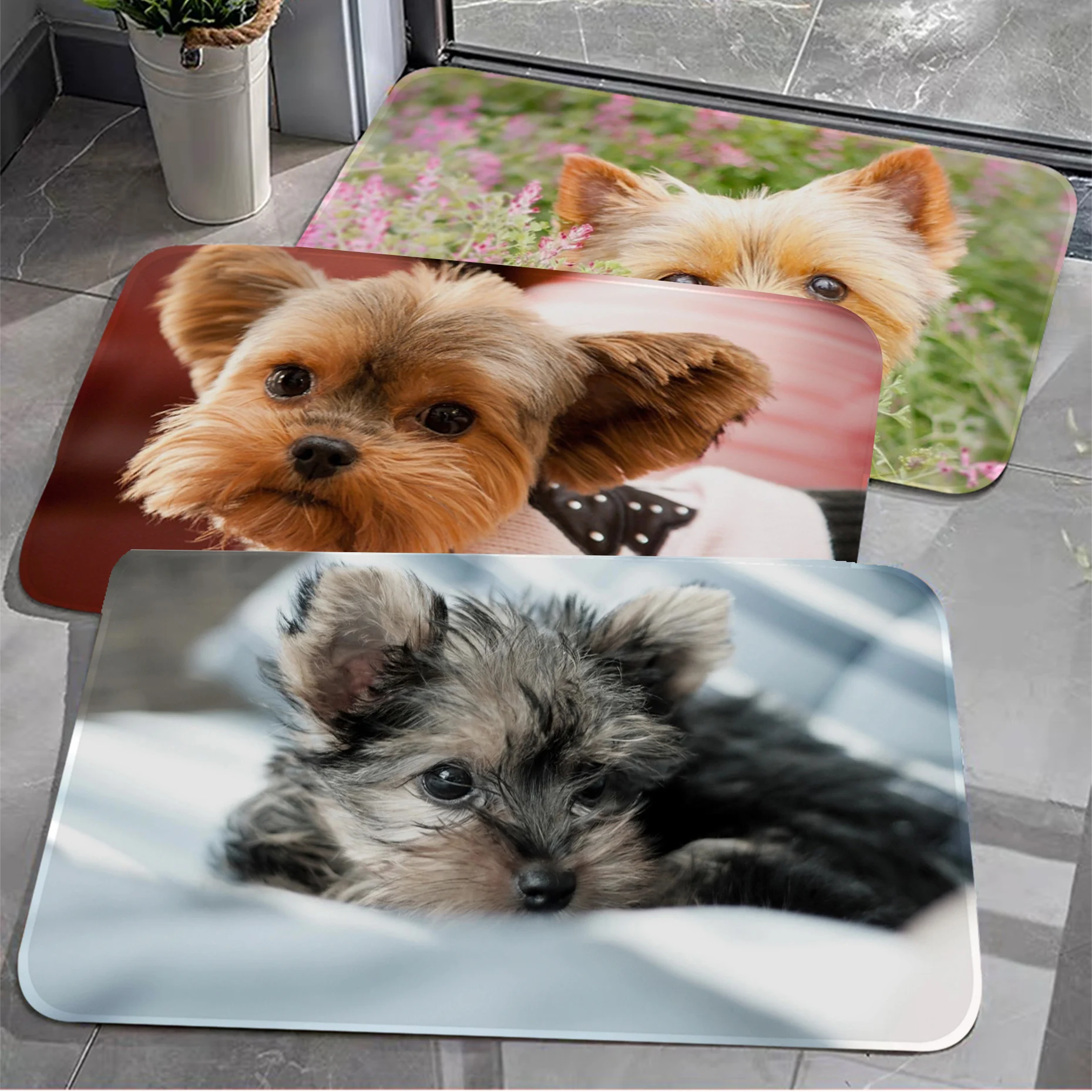 

Yorkshire terrier dog puppy Floor Mat Floor Mat Nordic Style Home Doormat Bathroom-Toilet Mats Bedroom Hotel Decor Mat